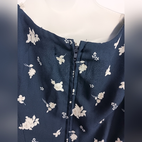 2/$30 TRIXXI Y2K Floral Navy Blue Dress with Belt (#102) - Picture 6 of 11